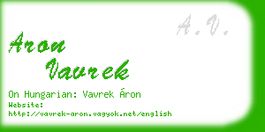aron vavrek business card